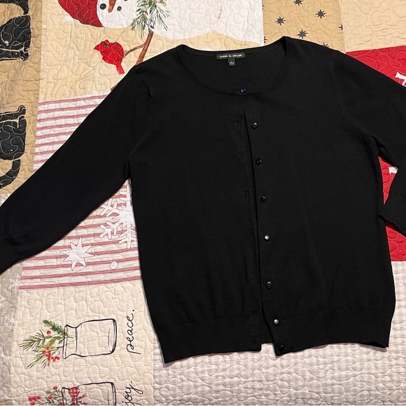 Cable and Gauge Women’s Black Cardigan Sweater size large - Picture 1 of 6